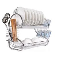 Луксозен S-образен сушилник за домакински съдове, двуредов, снимка 2 - Сушилници - 44082092