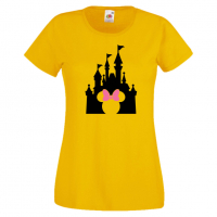 Дамска тениска Minnie Head Disney Castle Подарък,Изненада,Рожден ден,, снимка 10 - Тениски - 36530264
