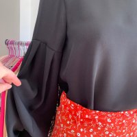Черна блуза риза Zara , снимка 10 - Блузи с дълъг ръкав и пуловери - 40818802