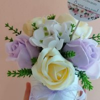 Нежни букети със сапунени цветя , снимка 12 - Подаръци за жени - 39644069