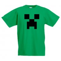 Детска тениска майнкрафт Minecraft Creeper Face 01, снимка 3 - Детски тениски и потници - 32938841