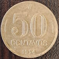 50 центаво 1954, Бразилия, снимка 1 - Нумизматика и бонистика - 44067795