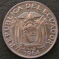 10 центаво 1964, Еквадор, снимка 2 - Нумизматика и бонистика - 28303123