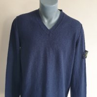 Stone Island Cotton Knit V - Neck Mens Size L ОРИГИНАЛ! Мъжки памучен Пуловер!, снимка 6 - Пуловери - 43477958