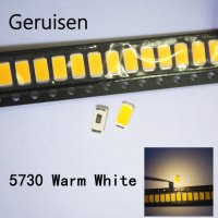 Led smd светодиоди 5730 топло бяло за лед лампи, снимка 1 - Части и Платки - 36753972