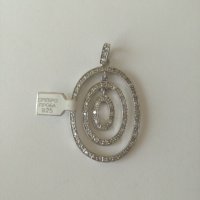Масивен  Сребърен Медальон с цирконий. Сребро проба 925. , снимка 1 - Колиета, медальони, синджири - 38520836