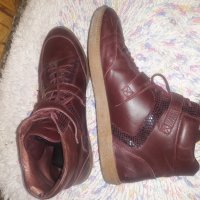 Винено черено-лилави кецове / обувки от естествена кожа 41, снимка 4 - Кецове - 34591462