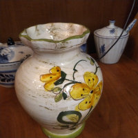 Италианска керамична ваза ръчна изработка , снимка 4 - Вази - 36532779