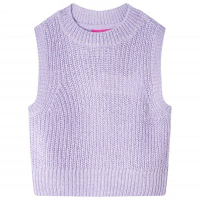 Детски пуловер елек, плетен, светлолилав, 92（SKU:14544, снимка 1 - Детски пуловери и жилетки - 44878458