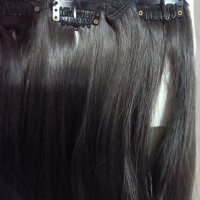 60 см Екстейшан коса омбре черно и руса с черна , снимка 4 - Аксесоари за коса - 36532627