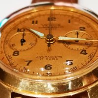 Мъжки златен-позлатен ръчен часовник,хронограф/VENUS/, снимка 10 - Мъжки - 26922094