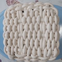 Памучна плетена кошничка (Нова), снимка 6 - Други - 43612121