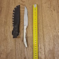 Ловен ежедневен нож с чирени от еленов рог, снимка 2 - Ножове - 44120036
