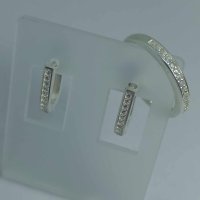 Сребърен комплект обеци , висулка и пръстен, снимка 1 - Бижутерийни комплекти - 43999571