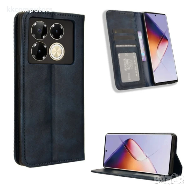 Infinix Note 40 Pro 5G Magnetic Buckle Retro Texture Кожен Калъф и Протектор, снимка 1