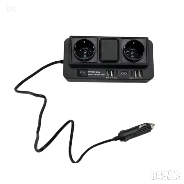 Преобразувател на напрежение от 12V/24V на 220V - 1668, снимка 1