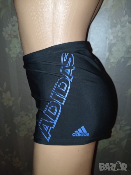 Adidas M, L- Оригинални плувки, бански в черно със сини надписи , снимка 1