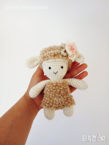 Детска играчка агънце, ръчна изработка, плетени играчки, подарък за дете, плетено агънце, снимка 1
