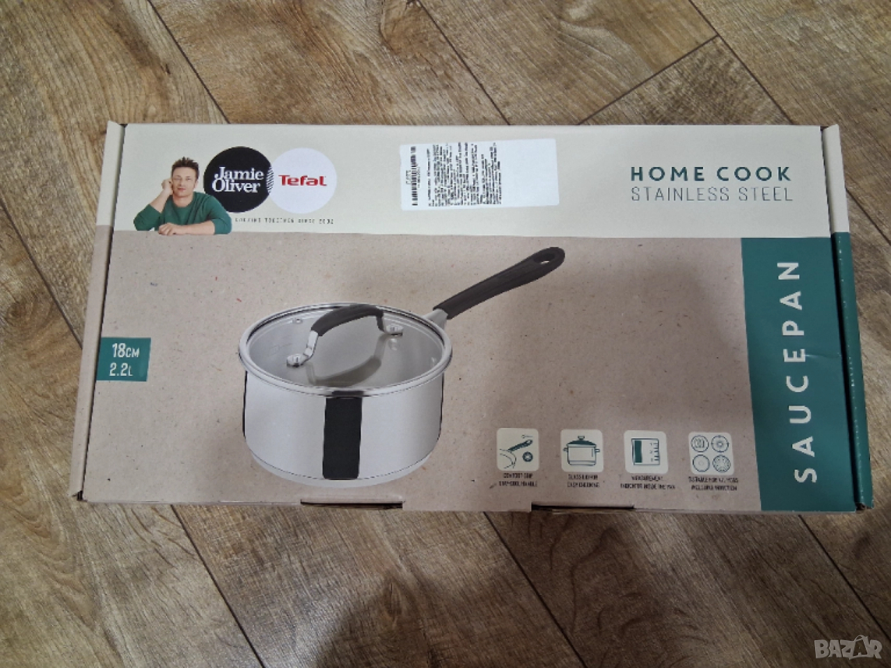 JAMIE OLIVER КАСЕРОЛА С КАПАК 18СМ TEFAL , снимка 1