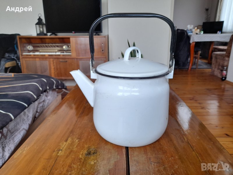 Стар емайлиран чайник #51, снимка 1