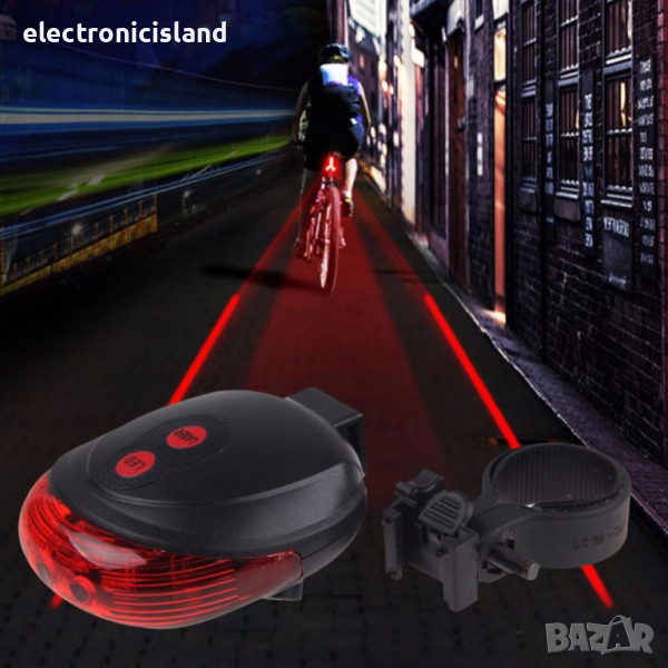 Вело LED стоп с лазер проектор вело алея, Колело, Велосипед Лед Светлина, снимка 1
