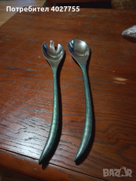  Метален комплект лъжица и вилица, снимка 1