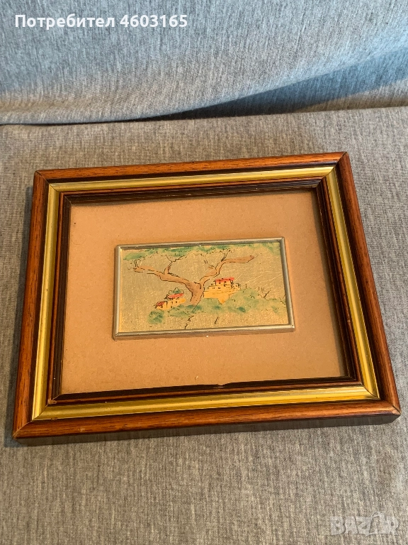 малка картина на златен лист, снимка 1