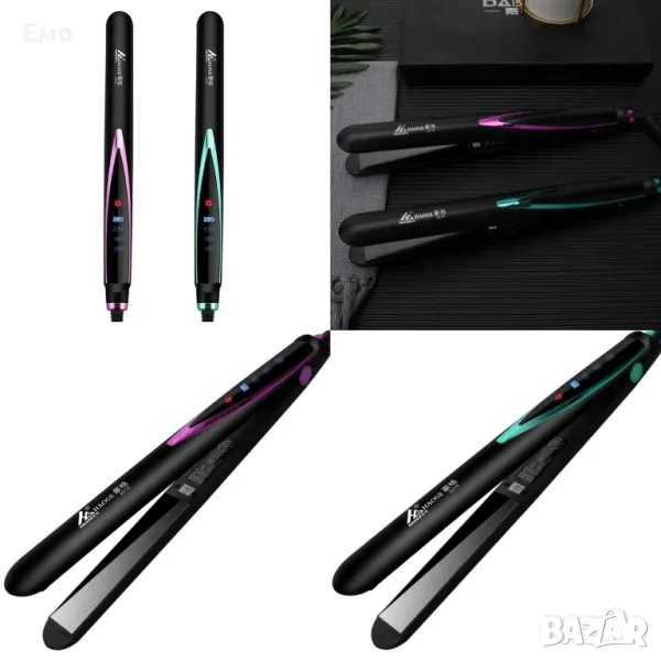 Професионална преса за изправяне на коса с турмалинови керамични плочи, снимка 1