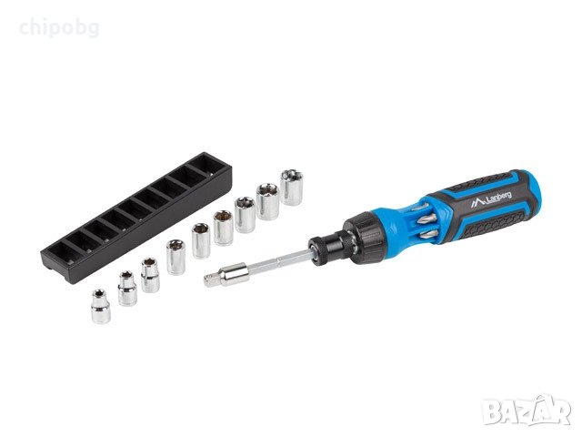 Инструмент, Lanberg Toolkit with ratchet screwdrivers with extention bar 9 sockets 6 bits, снимка 1