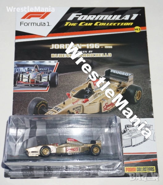 Formula 1 The Car Collection Jordan 196 - 1996 Rubens Barrichello МАЩАБ 1:43 Panini Collections, снимка 1