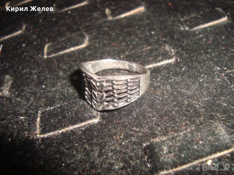 СРЕБРИСТ ВИНТИДЖ ФЛОРАЛЕН ПРЪСТЕН 21637, снимка 1