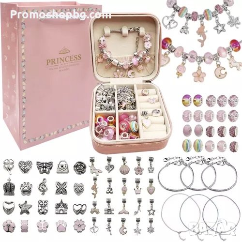 ПРОМОЦИЯ! Комплект за изработка на бижута Kruzzel, 60 части + включена кутия и подаръчна торбичка, снимка 1