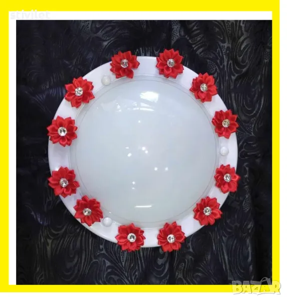 ПЛАФОН ЧЕРВЕНО ЦВЕТЕ КОПРИНА  - НОВО- 3D ЕФЕКТ., снимка 1