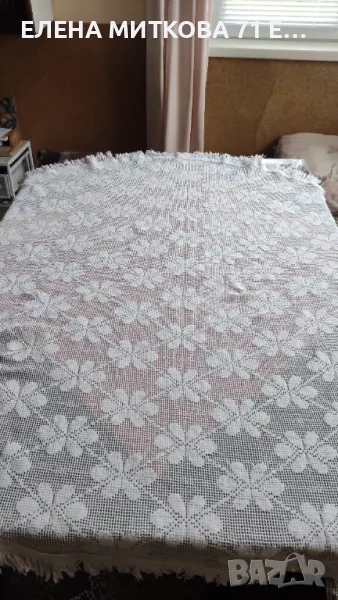 Памучна покривка ажур за кръгла маса 134 см диаметър, снимка 1
