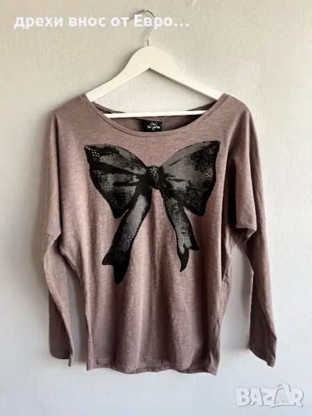 Лилава блуза с панделка, снимка 1