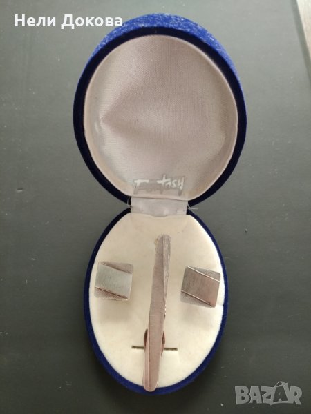 Сребърни копчета за ръкавели и игла за вратовръзка, снимка 1