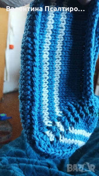 Плетени синьо-бели терлици, снимка 1