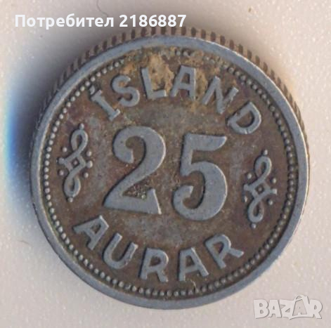 Исландия 25 аурар 1940 година, снимка 1