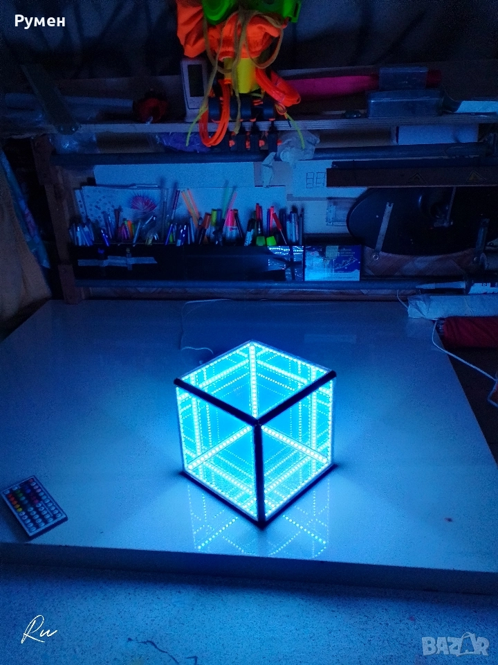 Нощна лампа лед infinity cube , снимка 1