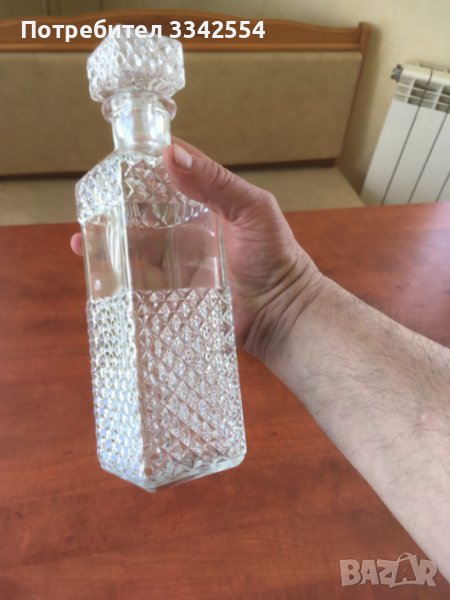 ШИШЕ БУТИЛКА СТЪКЛО РЕЛЕФ ДЕБЕЛО ОТ СОЦА, снимка 1