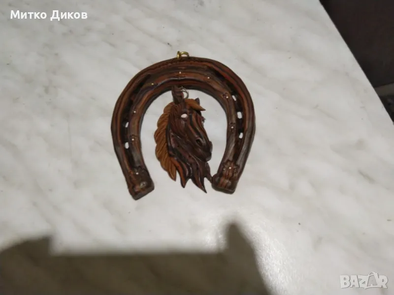 Дървена подкова кон за стена, снимка 1