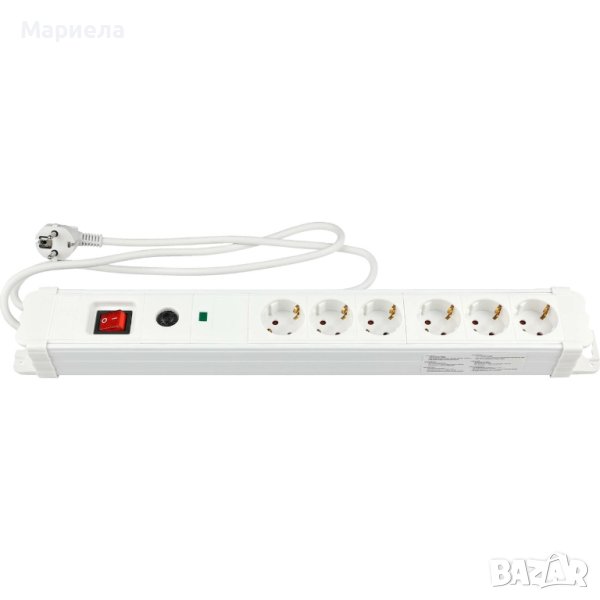 Разклонител със защита от претоварване с 6 гнезда , 1,4метра , детска защита, защита претоварване, снимка 1