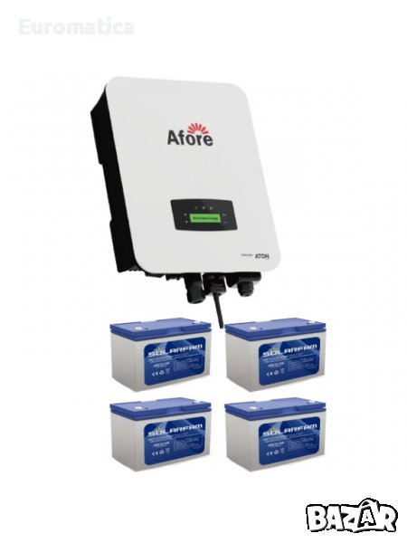 UPS система 4 бр. 100 Ah GEL акумулатора + хибриден инвертор Afore 6 kW - 2 MPPT, снимка 1