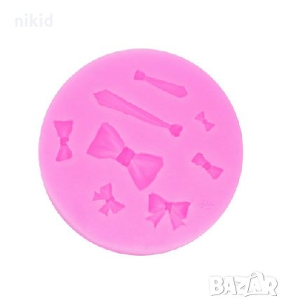 Малки панделка папионка вратовръзка силиконов молд форма декорация торта фондан украса, снимка 1