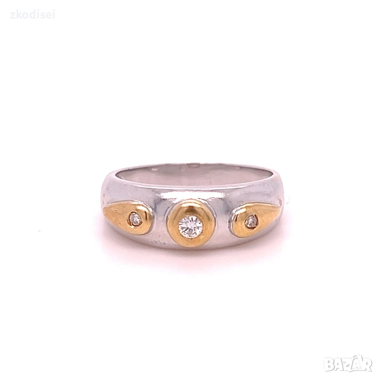 Златен дамски пръстен с диамант 4,28гр. размер:53 18кр. проба:750 модел:34683-5, снимка 1