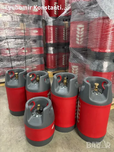 Композитни газови бутилки с ъглов кран и с jumbo клапан за каравани, снимка 1