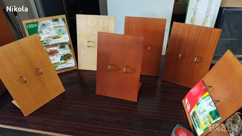 Меню дървена стойка - Дисплей за мхоголистово меню 23/34см, снимка 1