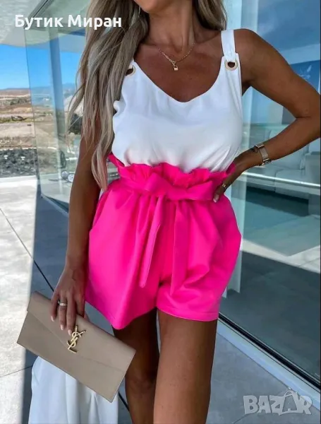 Къси панталонки с висока талия, снимка 1