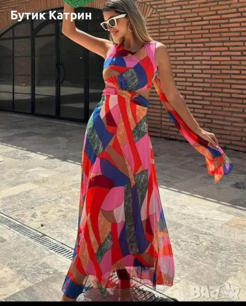 Дълга шифонена рокля, снимка 1