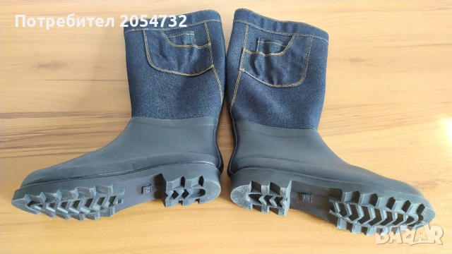 Нови ботуши с каучукова подметка и крачоли от дънкова материя - деним, снимка 17 - Дамски ботуши - 52157241